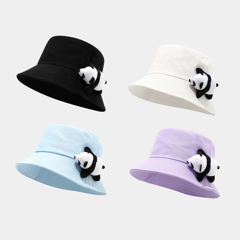 Süßer 3D Plüsch Panda Puppe Baumwolle Anglerhut Sonnenschutz Faltbar Fischerhut Für Damen Herren