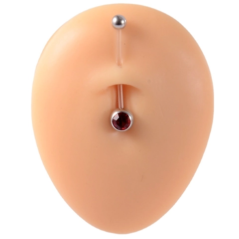 Bauchnabelpiercing Flexibel Acryl Stab Einzelner Strass Nabelpiercing Langer Stab Für Schwangerschaft Umstandsmode Bioflex