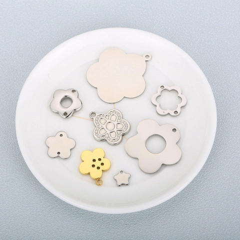 Ciondoli In Acciaio Inossidabile Fiore Stella DIY Creazione Di Gioielli Connettori Per Collane Accessori Minimalisti