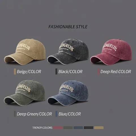 Cappello Da Baseball In Cotone Lavato Ricamo Lettere 3D Regolabile Stile Retro Vintage Casual Cappello Da Sole Unisex