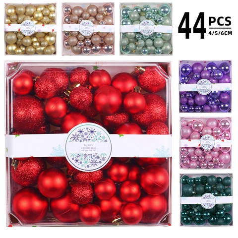 Palline Di Natale Plastica Miste Lucide Opache Glitter Decorazione Albero Feste Addobbi Appesi Celebrazione Ornamenti Casa