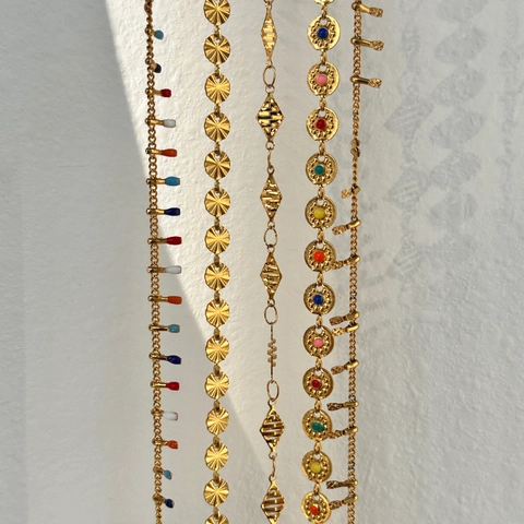Catena Da Vita Per Pancia Placcata Oro 18K Acciaio Inossidabile Nappine Colorate Disco Goffrato Gioielli Per Il Corpo