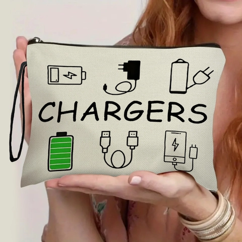Neceser De Lona Bolsa Con Cremallera Para Cosméticos Accesorios Para El Cabello Cargadores Electrónicos Organizador De Viaje