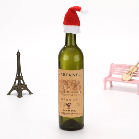 Mini Bonnets De Noël En Velours Et Tricot Porte Couverts Poches À Argenterie Décoration De Table De Dîner Cadeau De Fête Décoratif