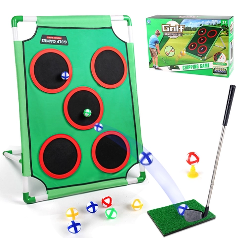 Kids Golf Chipping And Throwing Game Toy Indoor Outdoor Portable Target Practice Interactive Sports Flannel PVC