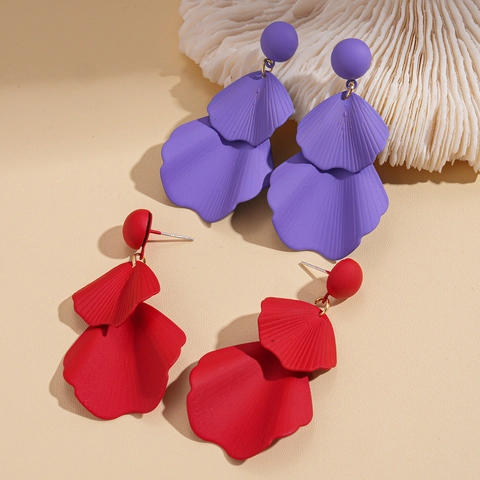 Petal Drop Earrings With 925 Sterling Silver Earring Post Double Layer Flower Matte Painted Unique Fashion For Women