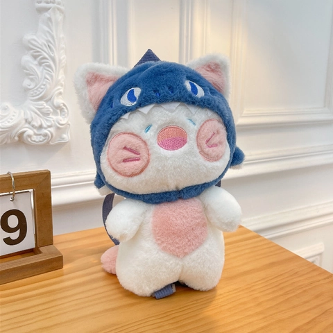 Süßer Cartoon Plüsch Rucksack Hai Hoodie Katze Puppenform Verstellbarer Gurt Weiche Tasche Für Mädchen Kinder