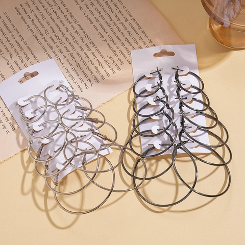 Minimalistische Geometrische Ronde Hoop Oorbellen Met Stalen Oorsteker Trendy Eenvoudige Metalen Sieraden Voor Dames Meerdere Maten