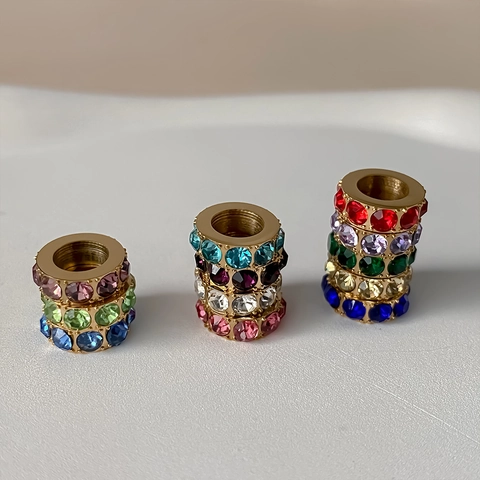 Roestvrij Staal Strass Groot Gat Tussenkralen Verguld DIY Sieraden Maken Geboortesteen Hanger Voor Ketting Maken