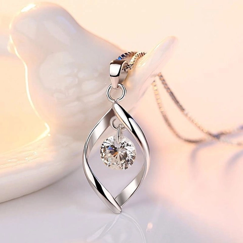 Collana Pendente Rombo Torto Rame Con Zircone Rotondo Catena Scatola Gioielli Di Moda Coreana Per Donne Elegante