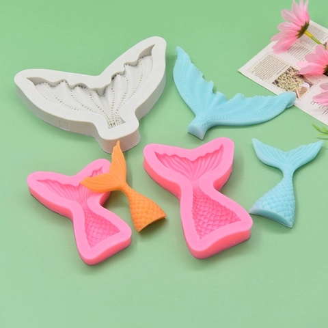 Mermaid Tail Silicone Mold Food Grade For Cake Decoration Fondant Chocolate DIY Baking Tools Fish Scale Texture