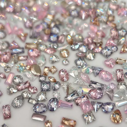 Mini Strass In Zircone Per Nail Art Brillanti Dorso Piatto Forme Miste Accessori Per Decorazione Manicure Fai Da Te