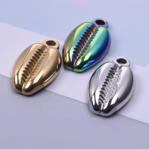 Kauri Muschel Anhänger 304 Edelstahl Charm DIY Schmuckherstellung Vakuum Beschichtung Irisierend Retro Stil Für Damen
