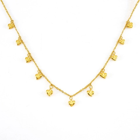 Herz Anhänger Halskette 18K Vergoldet Edelstahl Minimalistisch Nischendesign Schlüsselbeinkette Schmuck Damen