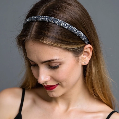 Vintage Rhinestone Faux Artificial Pearl Headband Retro Colorful Crystal Hair Hoop Fashion Hair Accessories For Women