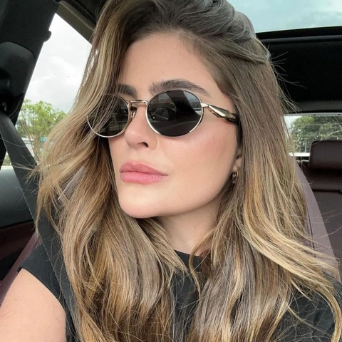 Vintage Oval Sunglasses UV400 Protection Metal Frame Retro Fashion Luxury Shades For Women Driving Travel