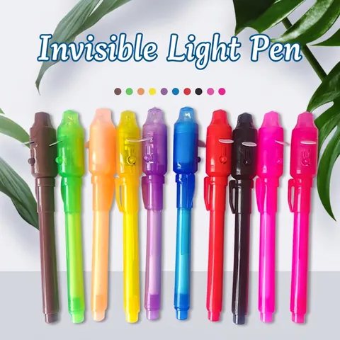 Penna Inchiostro Invisibile Con Luce UV Inchiostro Magico Scompare Messaggio Segreto Plastica Cancelleria Bambini