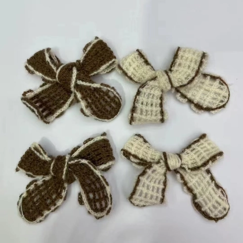 Decorazioni Fiocco In Maglia Fatte A Mano Filato Uncinetto Nastro Accessori Abbigliamento Vintage Per Fai Da Te Giocattoli Regali