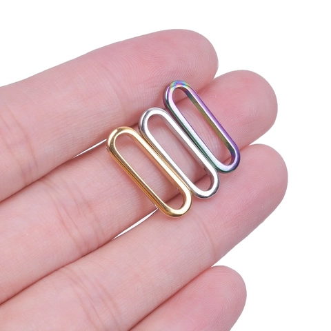 Colgante De Acero Inoxidable Ovalado Conector Para Creación De Joyas DIY Minimalista Chapado Al Vacío Pulido Brillante Dije Mujer