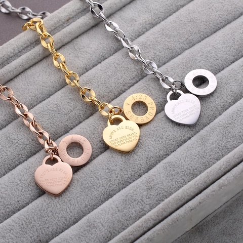Pulsera Con Colgante De Corazón Acero Inoxidable Versículo Bíblico Grabado Proverbios 4:23 Cierre De Palanca Joyería Para Mujer