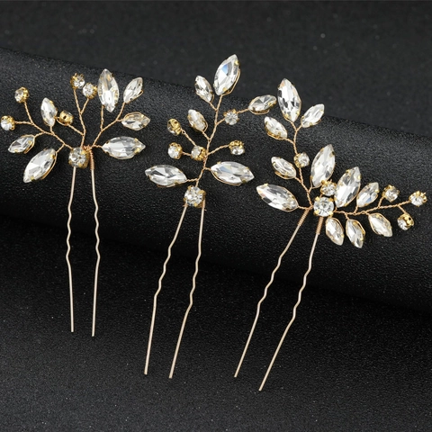 Horquillas De Pelo Elegantes Para Novia Diamantes De Imitación Perla Artificial Pasadores De Pelo En U Boda Fiesta