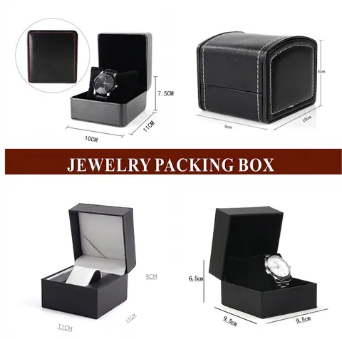 PU Leather Watch Box Storage Jewelry Gift Packaging Flip Cover Elegant Stitching Display Organizer Case For Watches