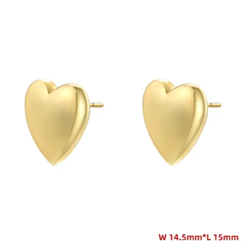 Brass Earrings Heart Star Shape Geometric Minimalist Gold Silver Plated Matte Polished Dangle Stud Jewelry For Women