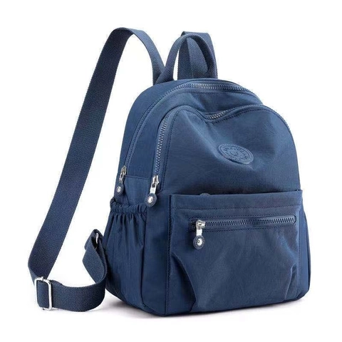 Zaino Casual Donna Moda Nylon Resistente All'acqua Multitasche Grande Capacità Stile Coreano Viaggio Cinturino Bagagli