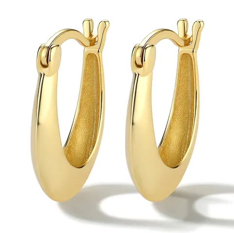 Orecchini a Cerchio Minimalisti in Argento Sterling 925 Forma a U Geometrica Placcati Oro Argento Platino per Donna Gioielli