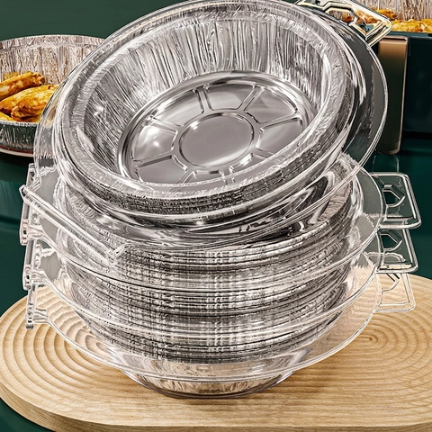 Air Fryer Einweg Aluminiumfolie Schalen Rund Ölbeständig Hitzebeständig Verdickte Backeinlagen Für Die Küche Ofen