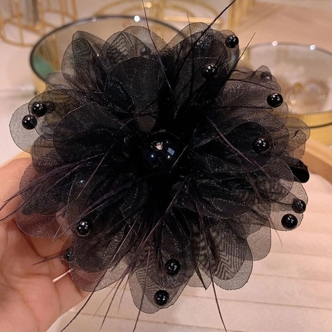 Elegante Pioenroos Veer Haarklem Luxe Grote Haarklem Mode Haarstyling Accessoires Voor Vrouwen