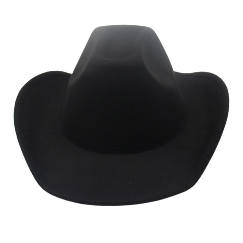 Western Cowboy Hut Filz Textur Breite Krempe Solid Farbe Outdoor Retro Style Fedora Für Herren Damen