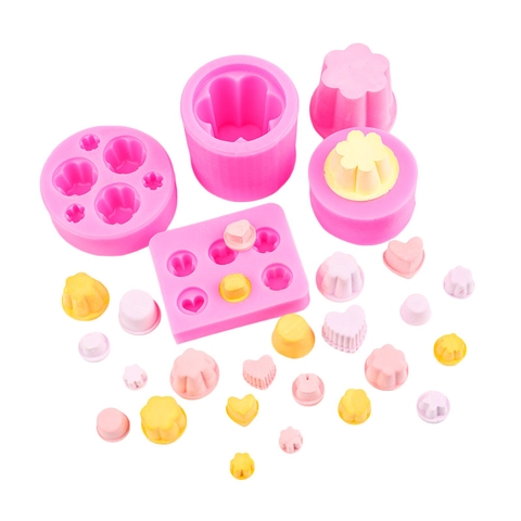 Pudding Blume Herz Silikonformen Zum Backen Schokolade Fondant Handgemachte Seife Kerze Harz DIY Handwerkzeug