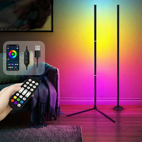 Smart RGB LED Floor Lamp Nordic Spliced Corner Atmosphere Light With Music Sync App Remote Control For Living Room
