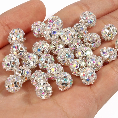 Kupfer Strass Perlen Hohl Yangmei Kugel Abstandshalter Perlen Für DIY Armband Halskette Schmuckherstellung Gold Silber Zubehör