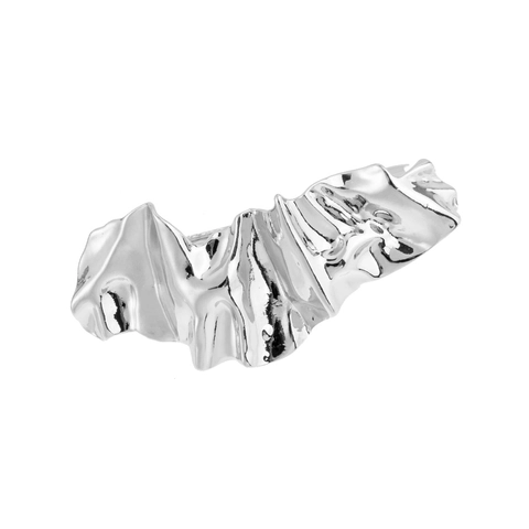 Pinza De Pelo Metálica Arrugada Irregular Aleación Zinc Geométrica Minimalista Textura Metal Líquido Clip De Resorte Para Mujeres