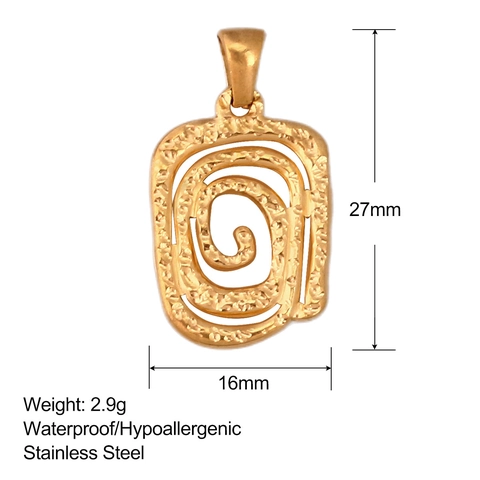 Ciondoli Charms In Acciaio Inossidabile Placcato Oro Malocchio Cuore Spirale Geometrico Impermeabile Anallergico Per Gioielli Fai Da Te