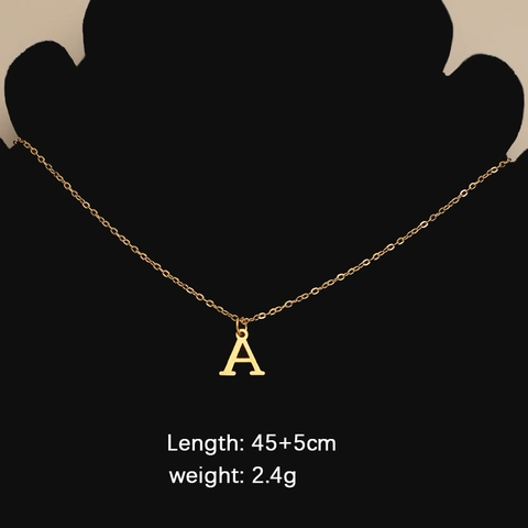 Collar Con Colgante De Letra Inicial Alfabeto Acero Inoxidable Joyería Minimalista Para Mujeres Hombres