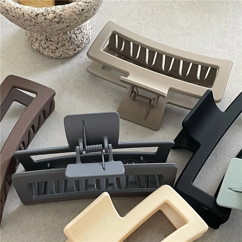 Rechthoekige Haarklem Mat Plastic Grote Minimalistische Geometrische Haarspeld Styling Accessoire Voor Vrouwen