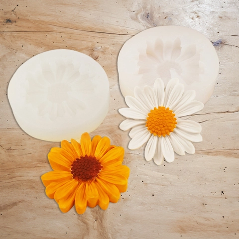 Daisy Flower Silicone Mold For DIY Resin Crafting Fondant Cake Decoration Aromatherapy Gypsum Sunflower Pattern