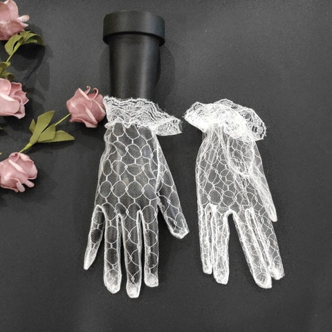 Lace Gloves Mesh Elegant Ruffle Bow Wedding Banquet Party Tea Party Retro Lolita For Women