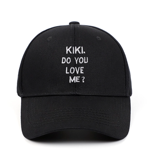 Kiki Do You Love Me Baseball Cap Cotton Twill Embroidered Letter Adjustable Sun Protection Streetwear Hat For Men Women