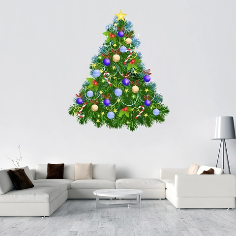Weihnachtsbaum Wandaufkleber PVC Wasserdicht DIY Haus Dekoration Aufkleber Für Wohnzimmer Schlafzimmer Festlich