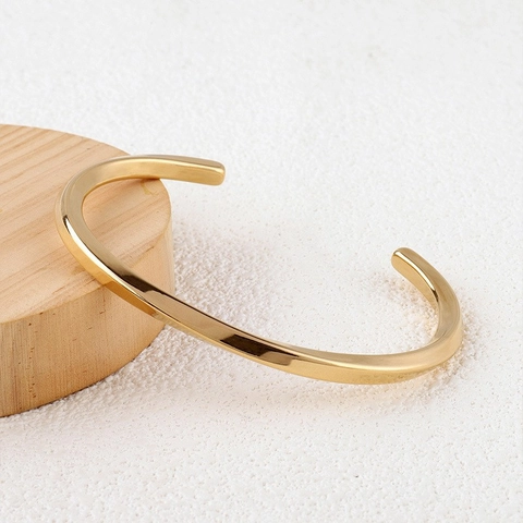Bracelet Jonc En Acier Inoxydable Mobius Twist Pour Femmes Hommes Bijoux À Main Ouverts Ajustables Modernes Simples