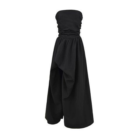 Vestido Maxi Sin Tirantes para Mujer Sexy Espalda Descubierta Cordones Abertura Dobladillo Color Sólido Verano Fiesta Vacaciones Largo