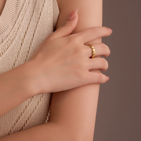 Shell Pattern Open Ring 18K Gold Plated Stainless Steel Minimalist Adjustable Ins Style Finger Jewelry For Women