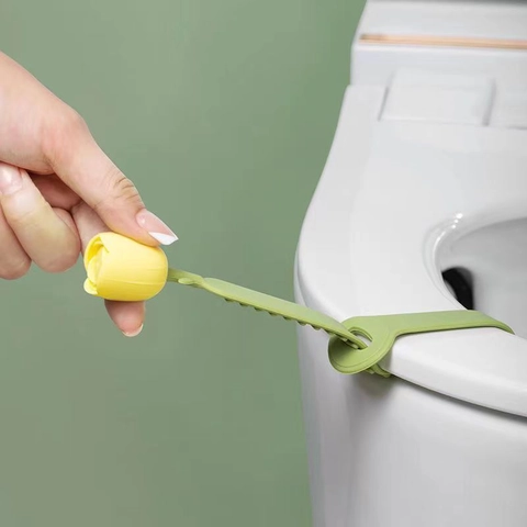 Silicone Tulip Flower Toilet Lid Lifter Adjustable Handle Seat Lifting Device For Bathroom Hygiene