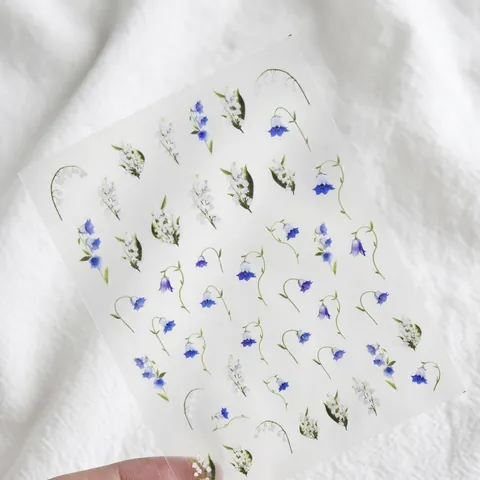 Autocollants Art Des Ongles Muguet Fin Flexible Auto-Adhésif 5D Décorations Florales Manucure