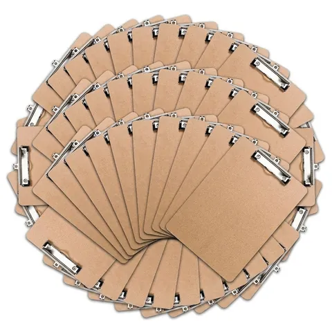Wooden MDF Clipboard A4 With Low Profile Metal Clip For Office School Exam Writing Hardboard For Students Professionals
