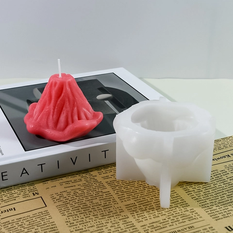 Mountain Volcano Shape Silicone Candle Mold DIY Handmade Aromatherapy Gypsum Ornament Crafting Tool White Flexible Durable